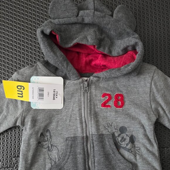 NWT 6M Mickey Mouse 2 pc Mickey ear hooded sweater with pants set - Picture 3 of 11